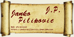 Janko Pilipović vizit kartica